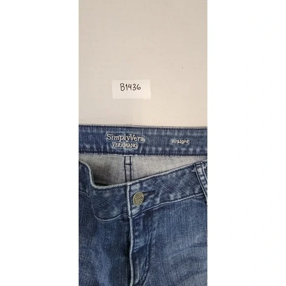 Simply Vera Vera Wang Women's Blue Straight Leg Jeans Size 12 - Picture 3 of 5
